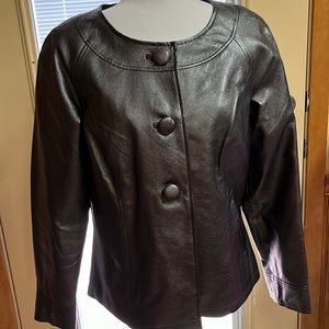 Coldwater Creek Faux Leather Jacket Sz 12